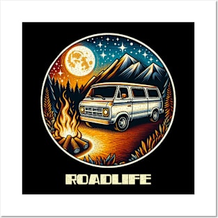 Roadlife mountain van Posters and Art